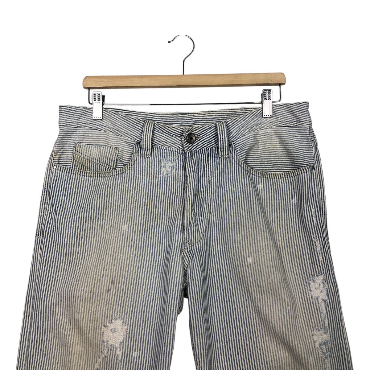 Diesel Black Gold Diesel Black Gold Vintage-Worn Railroad Stripe Denim Size 34" / US 12 / IT 48 - 4 Thumbnail