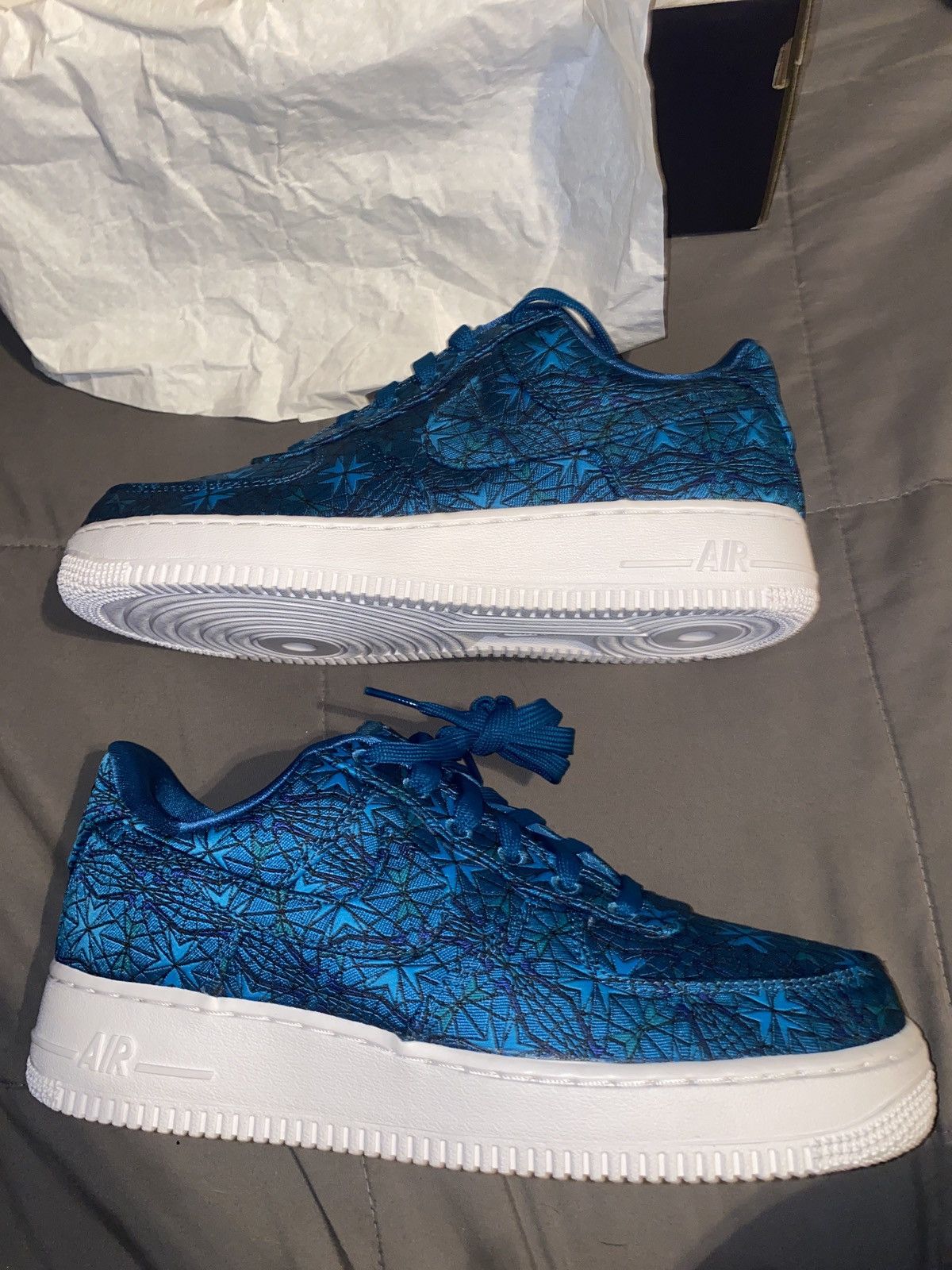 image of Nike Air Force 1 Stained Glass Green Abyss Shoes in Indigo Green, Men's (Size 7)