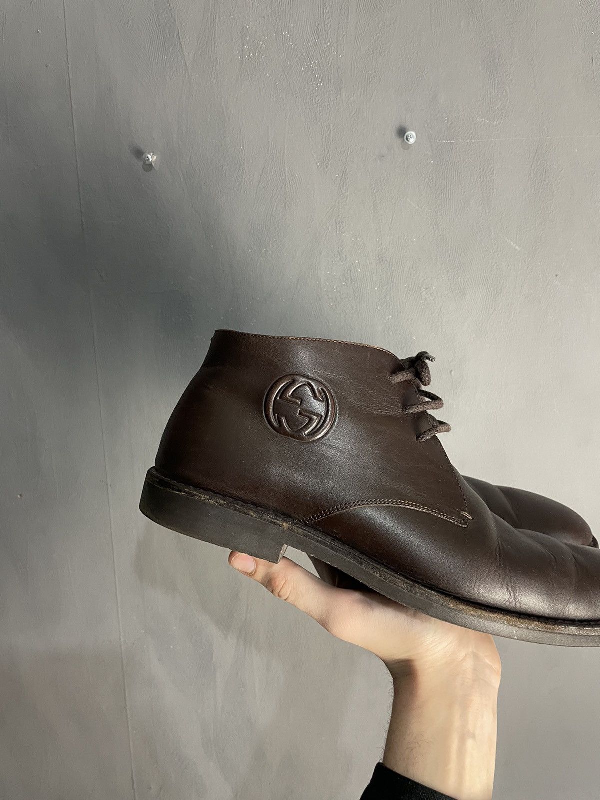 Gucci Gucci Leather Chukka Boots Men display picture 1