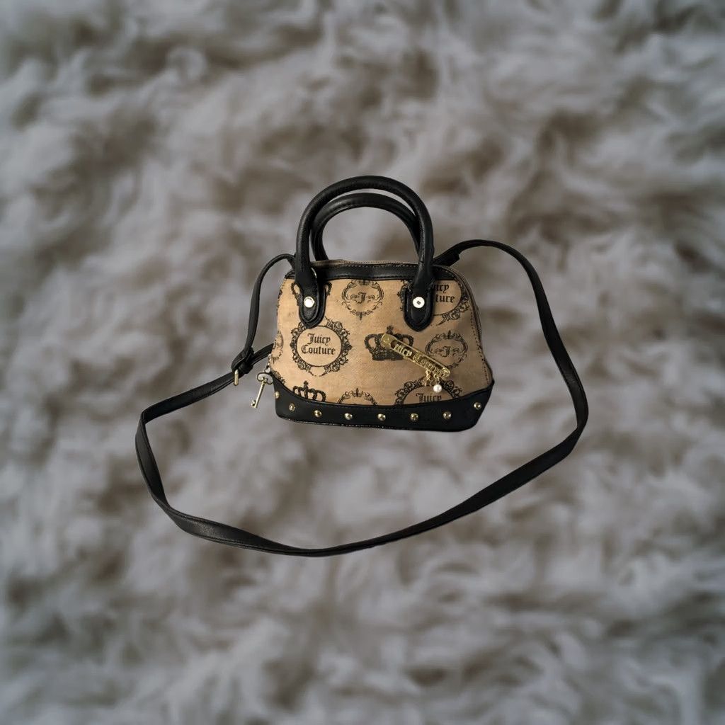 Juicy Couture Juicy Couture Shoulder Bag Brown Cotton Blend Patterned Womens Small Crossbody Zip Size ONE SIZE - 1 Thumbnail