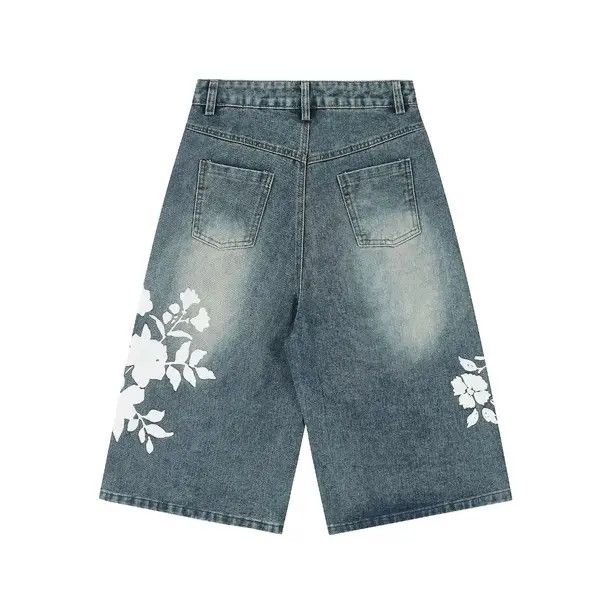 Vintage VIBE Street blue jacquard print baggy denim shorts Size US 30 / EU 46 - 8 Thumbnail