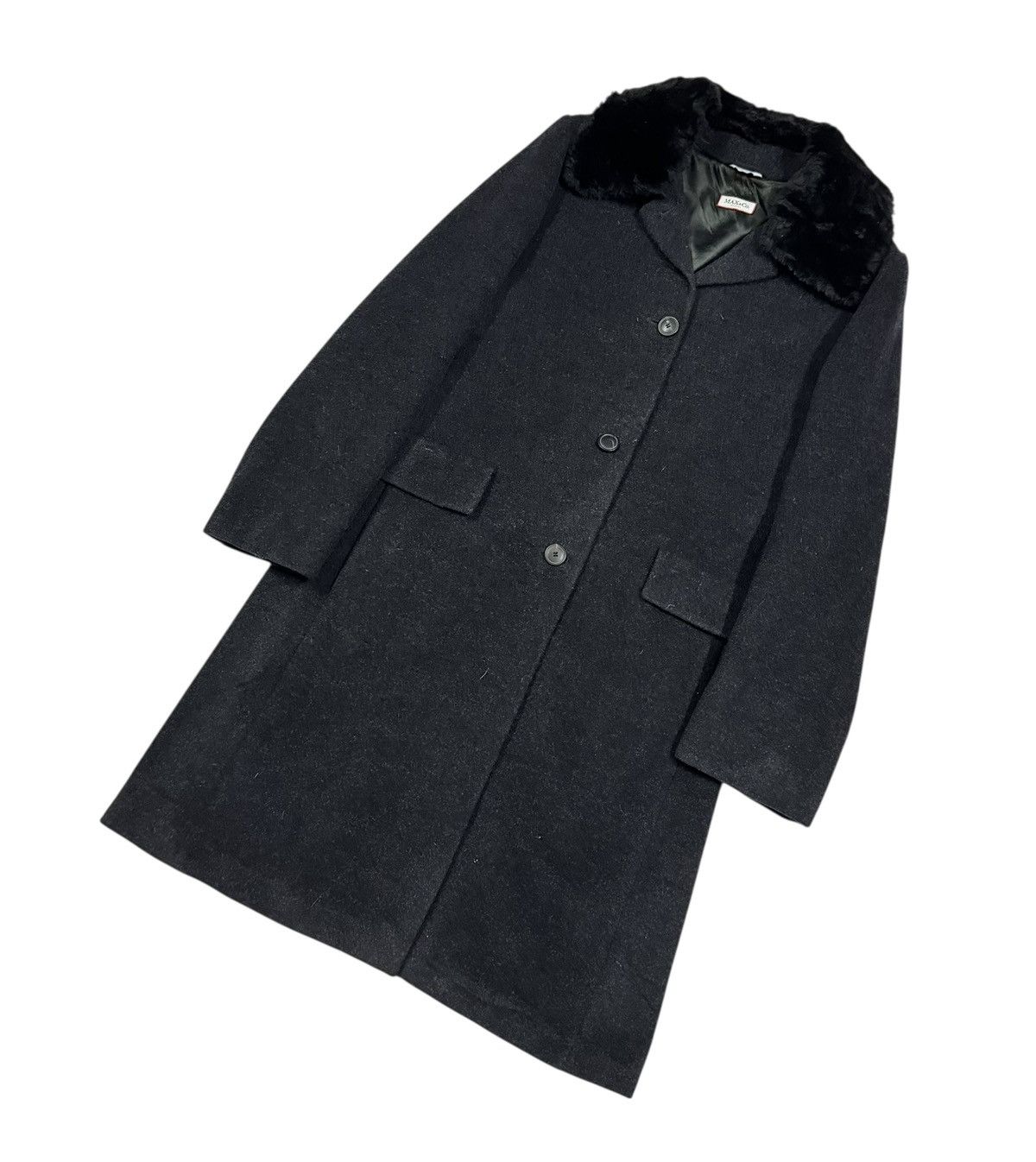 Maison Margiela Max&co Classic Faux Fur Collared Wool Long Jacket Size US M / EU 48-50 / 2 - 7 Thumbnail