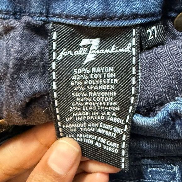 7 For All Mankind 7 For All Mankind High Waist Skinny Jeans Dark Wash Size 27 Size 27" / US 4 / IT 40 - 9 Thumbnail