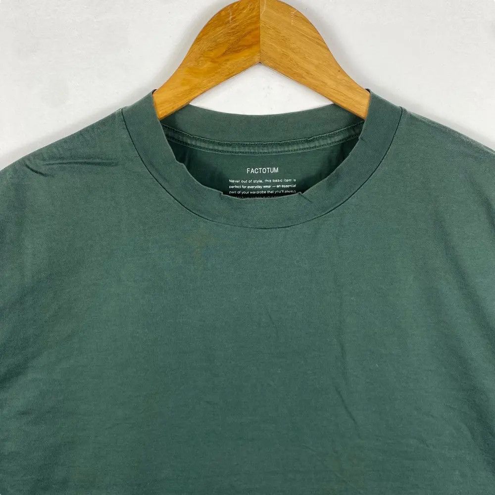 FACTOTUM Japanese Brand FACTOTUM Dark Emerald Green Minimalist Tee Size US M / EU 48-50 / 2 - 2 Thumbnail
