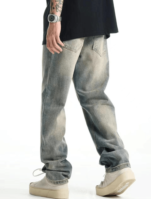 Japanese Brand × Jean Men's American washed vintage casual elastic jeans Size US 34 / EU 50 - 4 Thumbnail