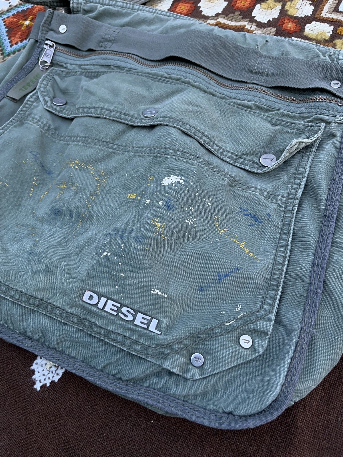 Diesel × Japanese Brand × Vintage Vintage Diesel Distressed Multi Pocket Crossbody Bag Utility Size ONE SIZE - 4 Thumbnail