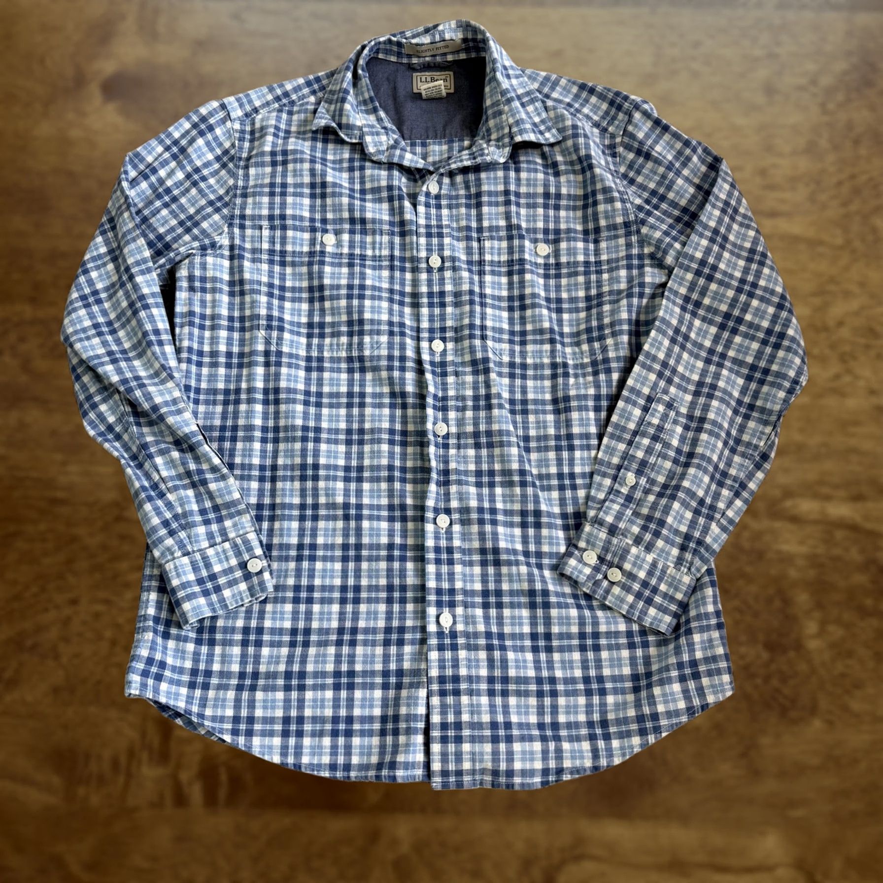 Vintage L.L. Bean Shirt Mens Medium Blue Plaid Long Sleeve Button Up Size US M / EU 48-50 / 2 - 1 Thumbnail