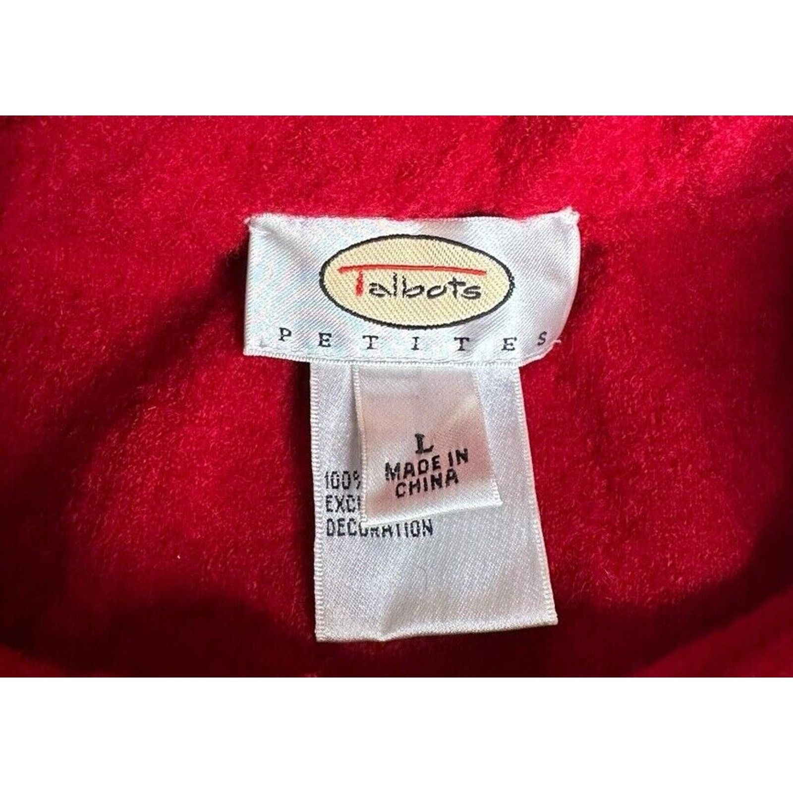 Other Vintage Talbots Red Boiled Wool Sweater Jacket Beaded Sz PL Size L / US 10 / IT 46 - 10 Thumbnail