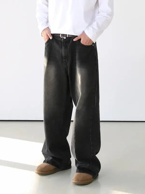 VIBE Black Baggy Washed Denim Jeans Size US 30 / EU 46 - 7 Thumbnail