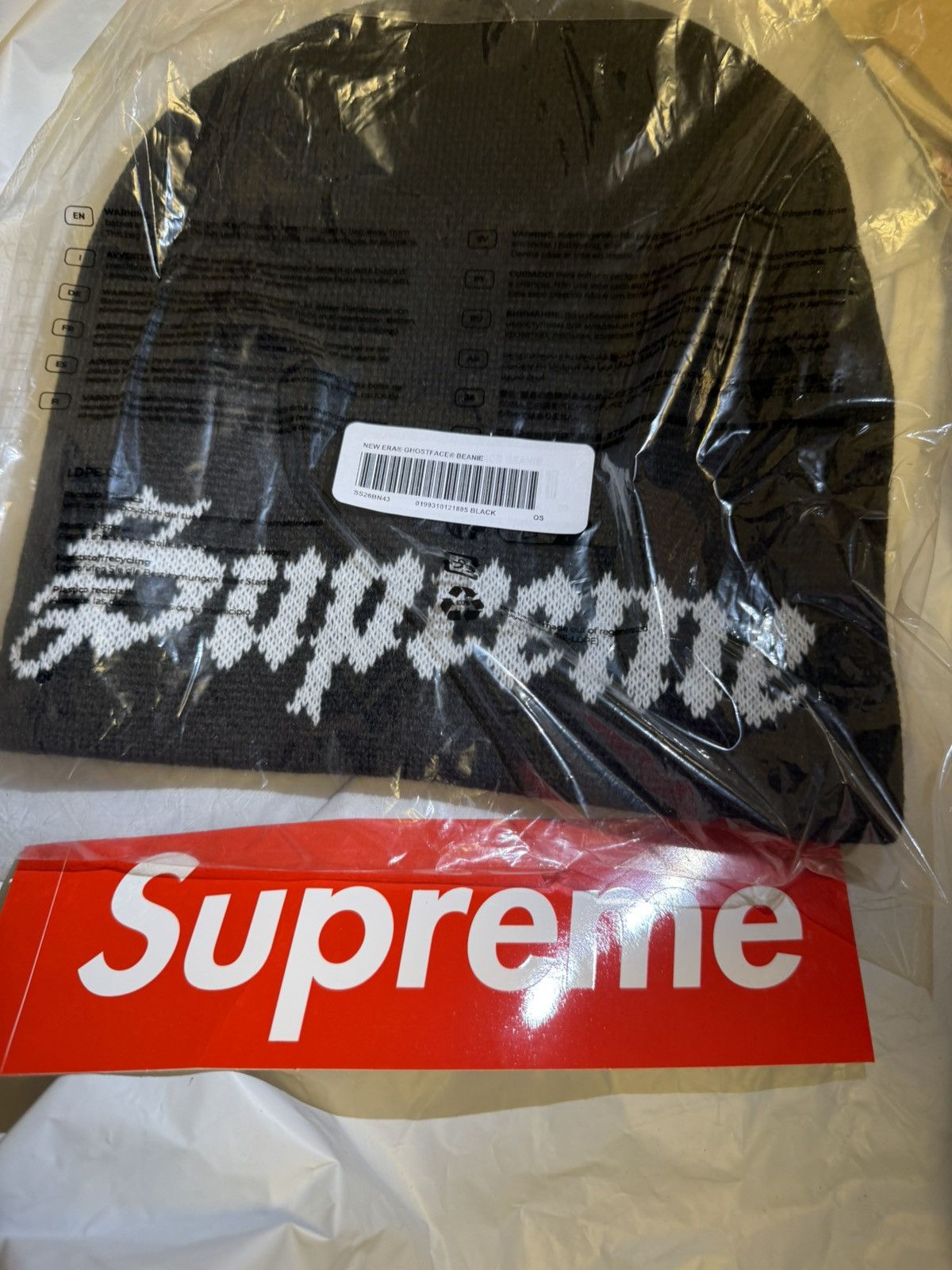 Supreme Supreme New Era Ghostface Beanie Black Scream Mask Hat DS Size ONE SIZE - 3 Thumbnail