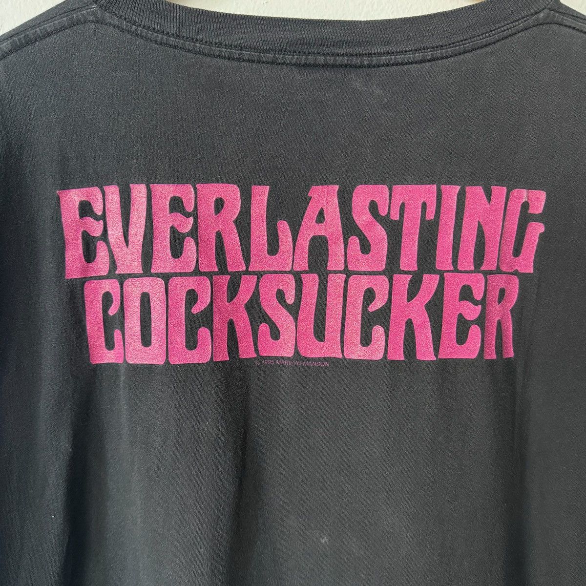 Vintage vintage 1995 Marilyn Manson "Everlasting C**ksucker" t-shirt Size US XL / EU 56 / 4 - 6 Thumbnail