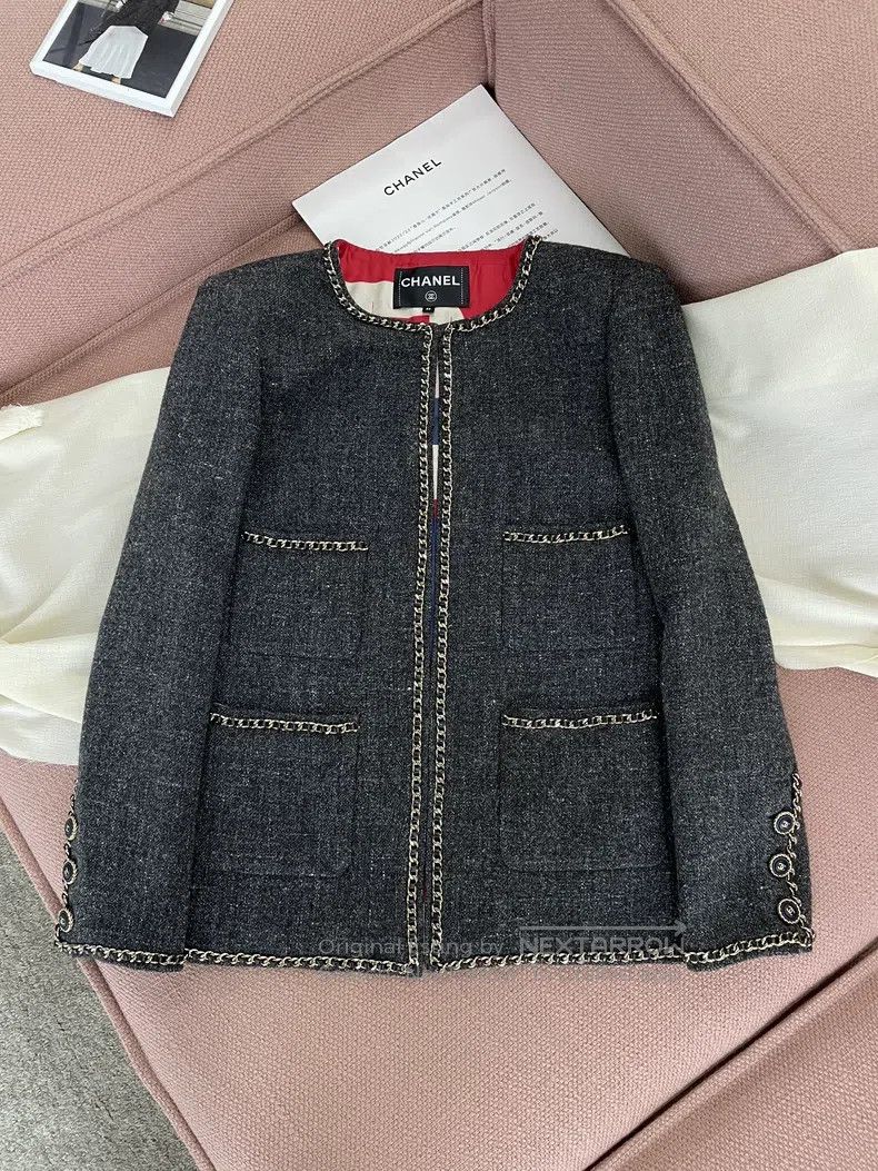 Chanel Chanel Grey four-pocket chain jacket Size XS / US 0-2 / IT 36-38 - 1 Thumbnail
