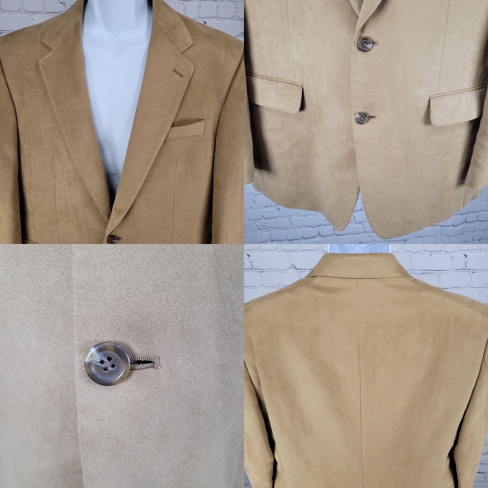 Chaps Chaps Ralph Lauren Tan Microfiber 2 Button Vented Notch Blazer Jacket Size 42 Size 42R - 8 Thumbnail