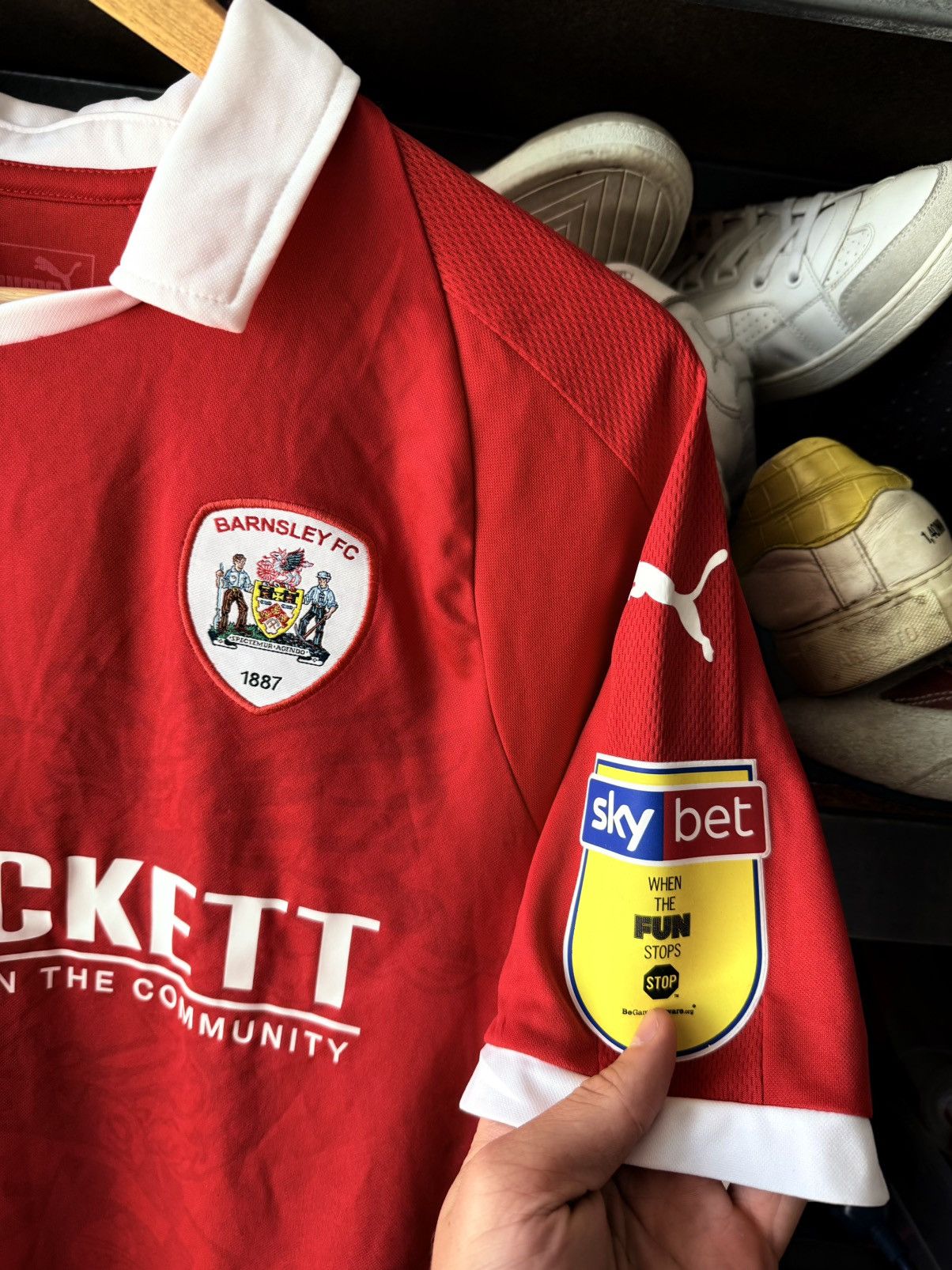Puma MATCH ISSUE BARNSLEY FC PUMA 2018/19 FOOTBALL SHIRT JERSEY Size US M / EU 48-50 / 2 - 6 Thumbnail