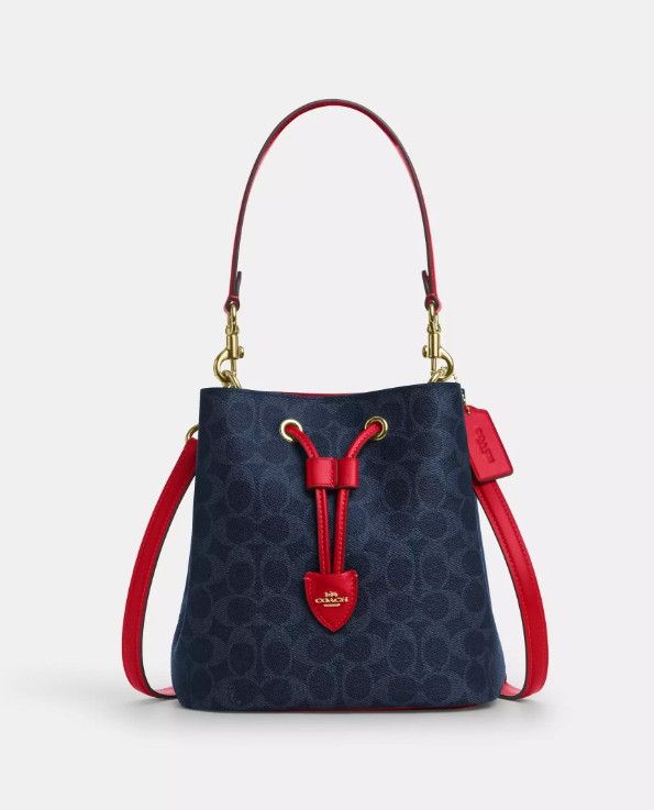 Coach NWT Coach Rowan Bucket Bag In Signature Canvas CBH07 Size ONE SIZE - 8 Thumbnail