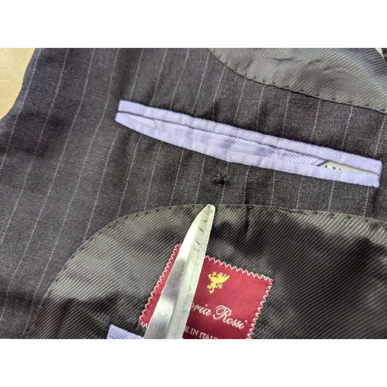 Loro Piana Santoria Rossi X Loro Piana Mens Blazer Jacket Sz 52 Wool Gray Striped Suit Blazer Mens Regular Wool Athletic, Gray, 52, Blazer, Formal, Coat, Wool Size 52R - 5 Thumbnail