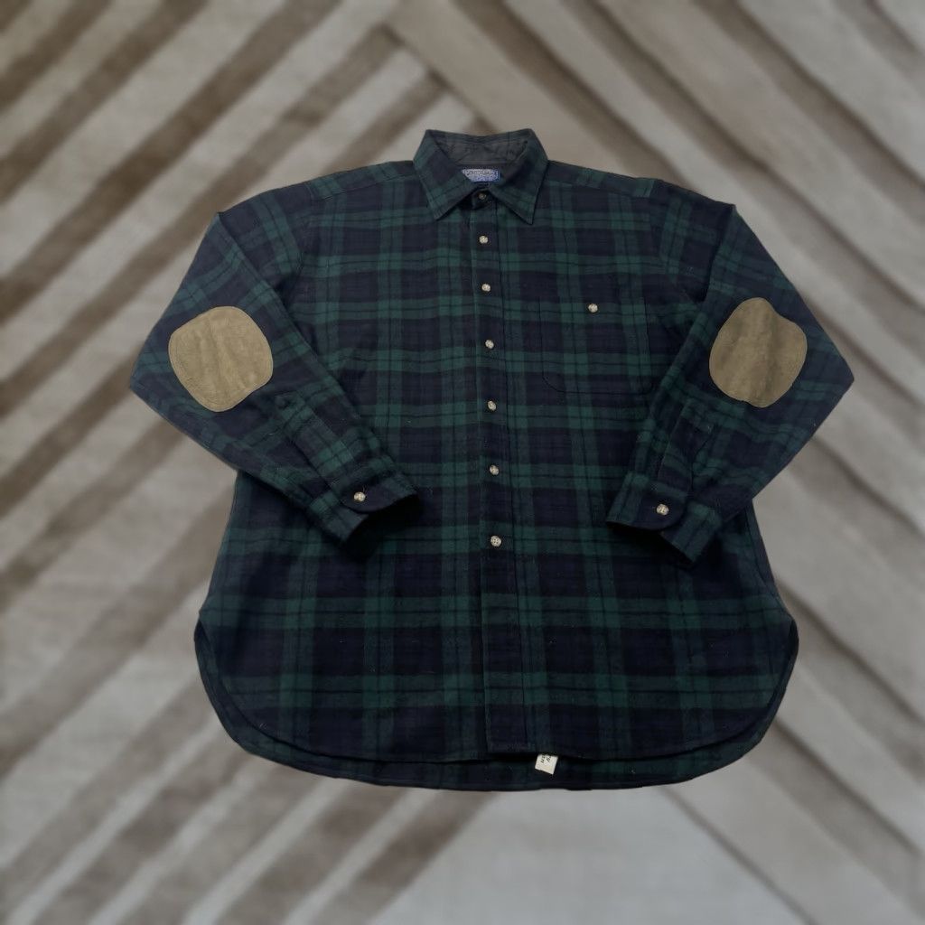 Pendleton VINTAGE Pendleton Black Watch Tartan Plaid Flannel Shirt Elbow Patches Large Size US L / EU 52-54 / 3 - 1 Thumbnail