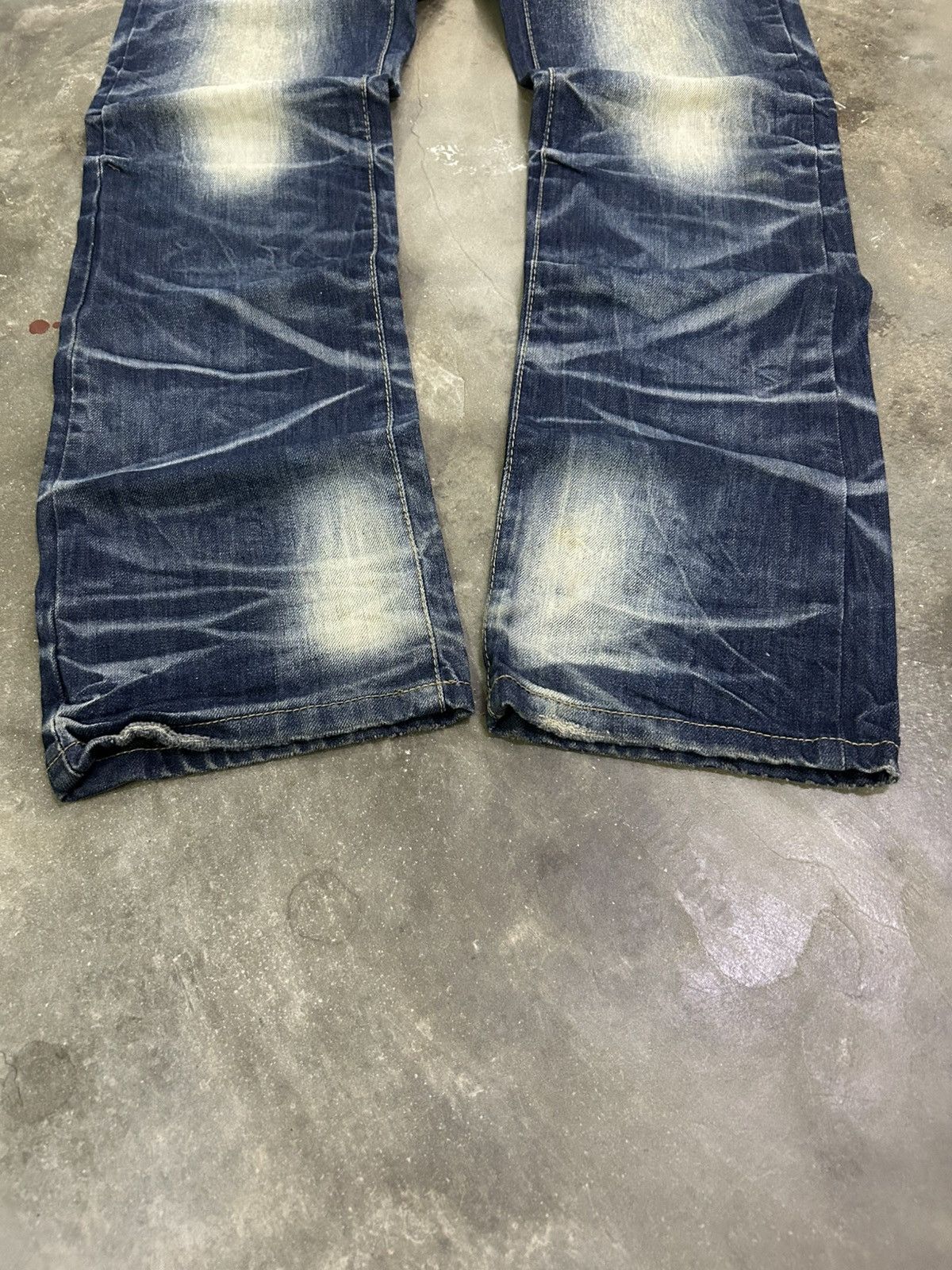 If Six Was Nine Jianai Denim Stacked Grunge Fit Heavy Fade Whisker Washed Size US 28 / EU 44 - 3 Thumbnail