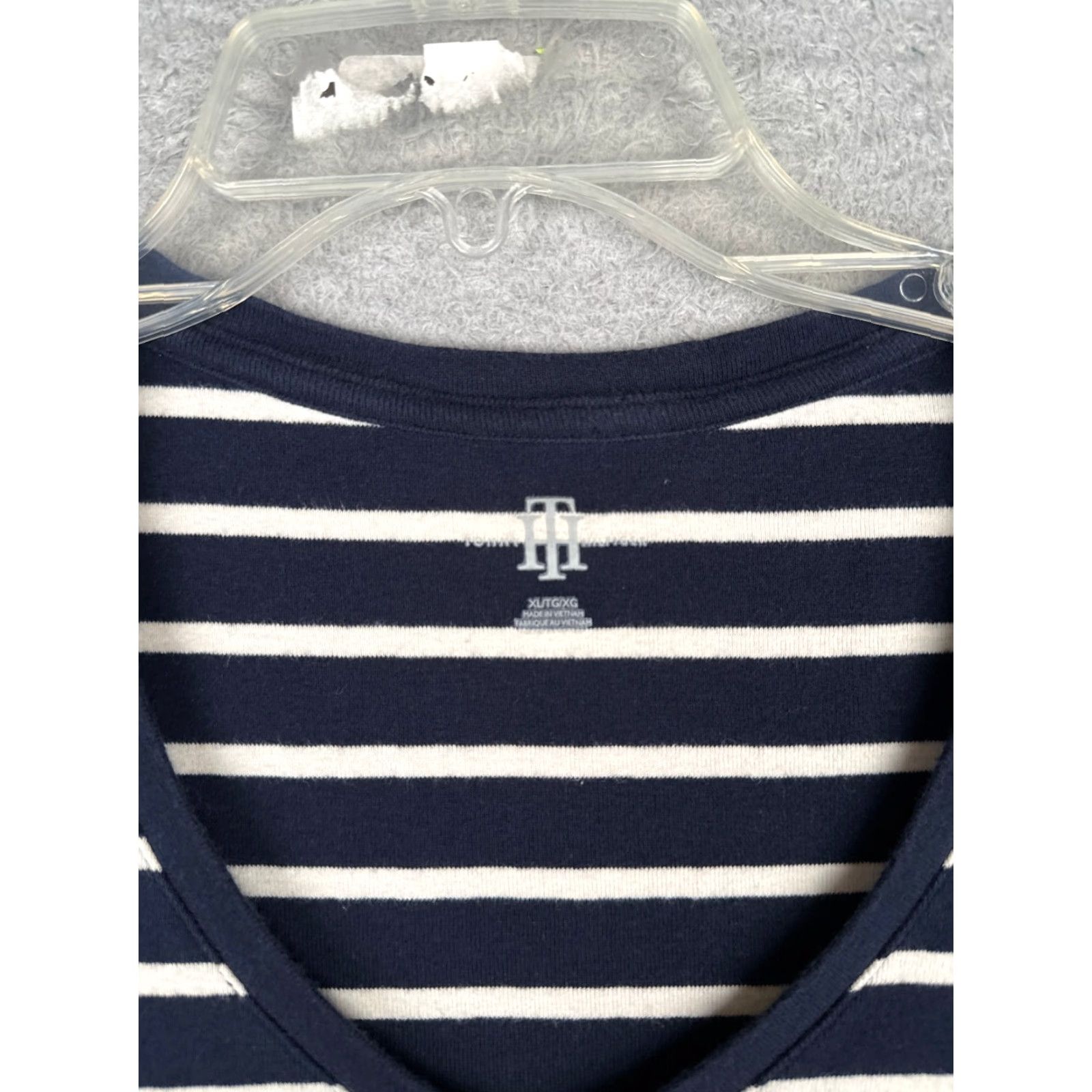 Tommy Hilfiger Tommy Hilfiger Shirt Women XL Blue Stripe 3/4 Sleeve Cotton V-Neck Vintage? No Size XL / US 12-14 / IT 48-50 - 7 Thumbnail