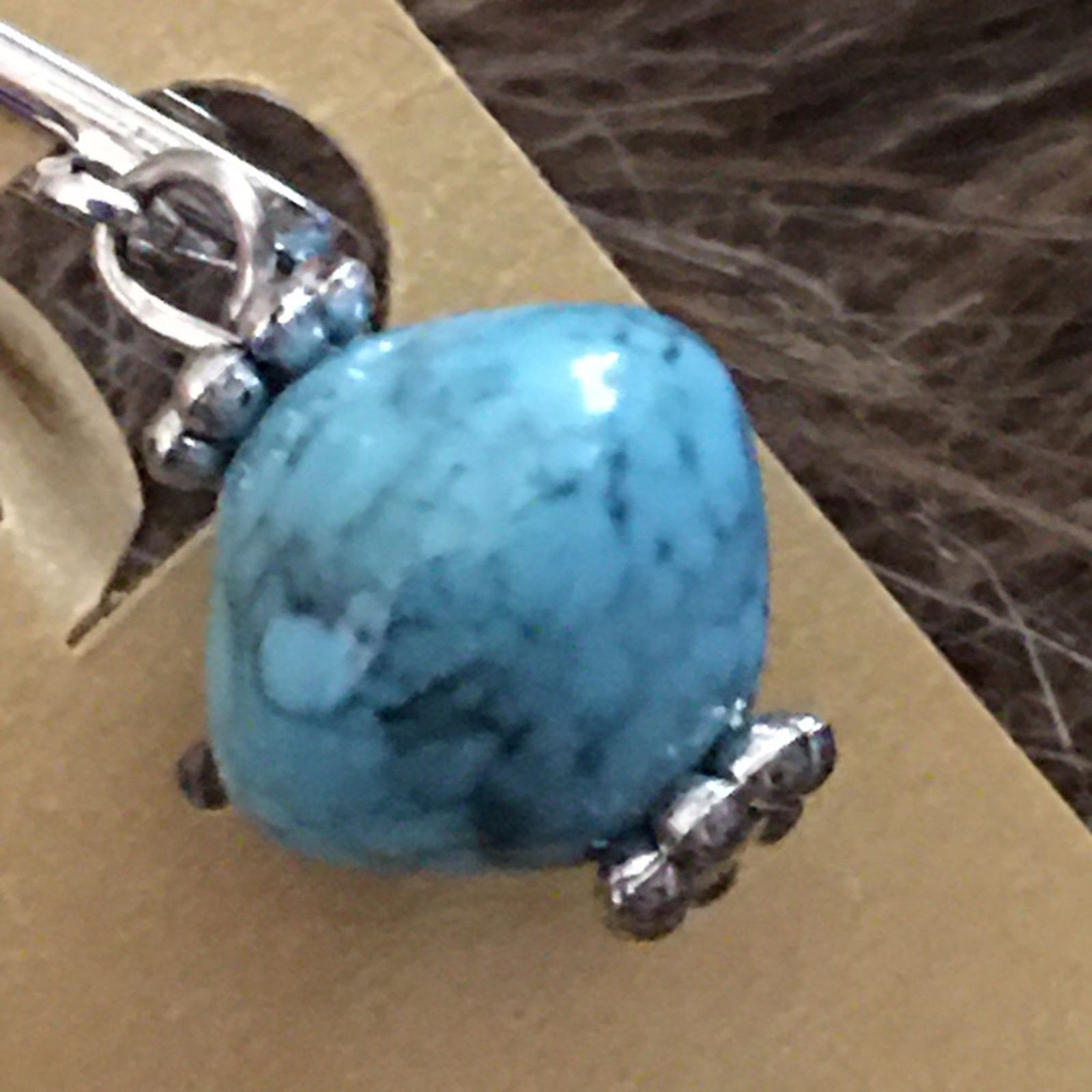 Vintage Vintage 80s faux turquoise silver clip on earrings Size ONE SIZE - 3 Thumbnail