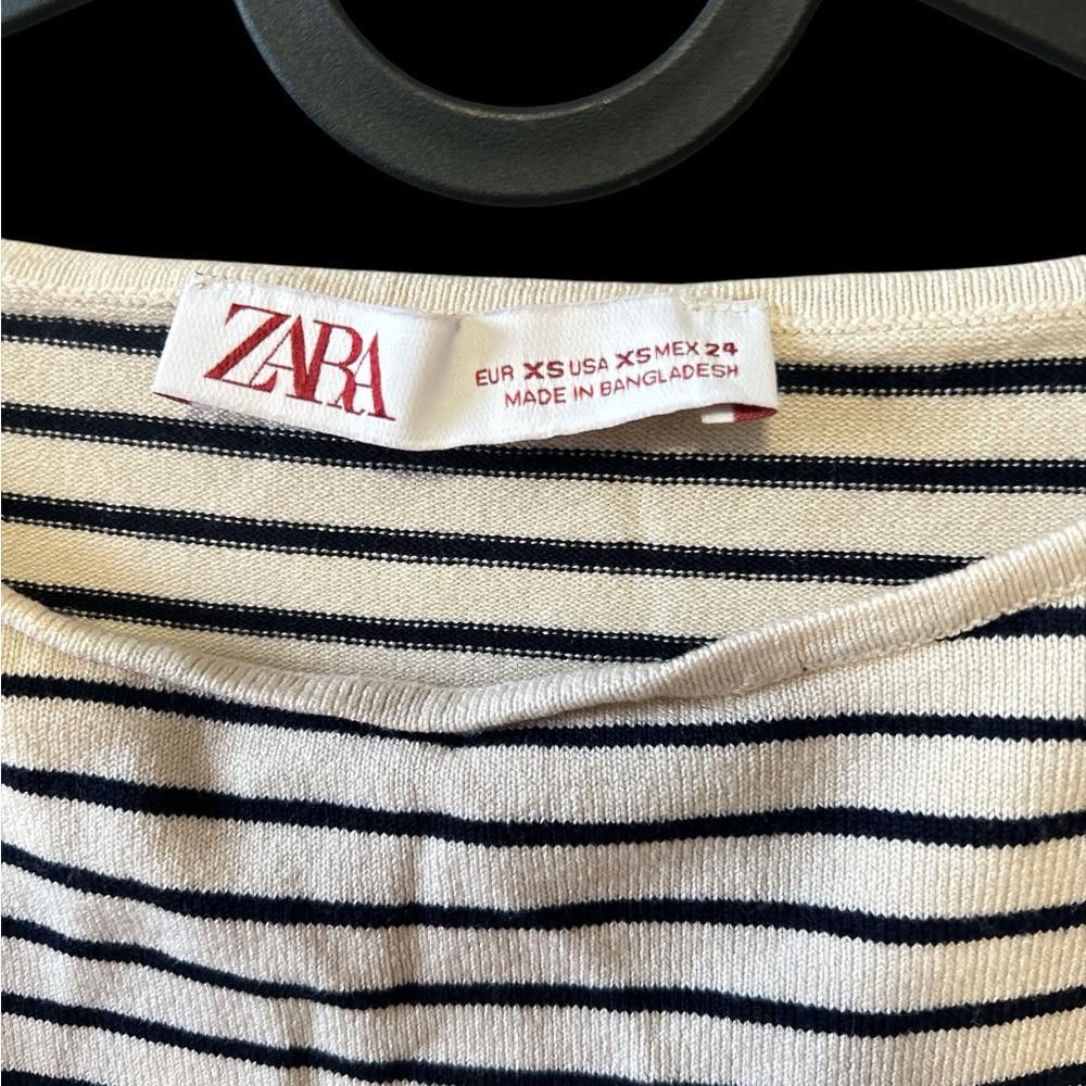 Zara Zara cream and navy striped sweater Size XS / US 0-2 / IT 36-38 - 3 Thumbnail
