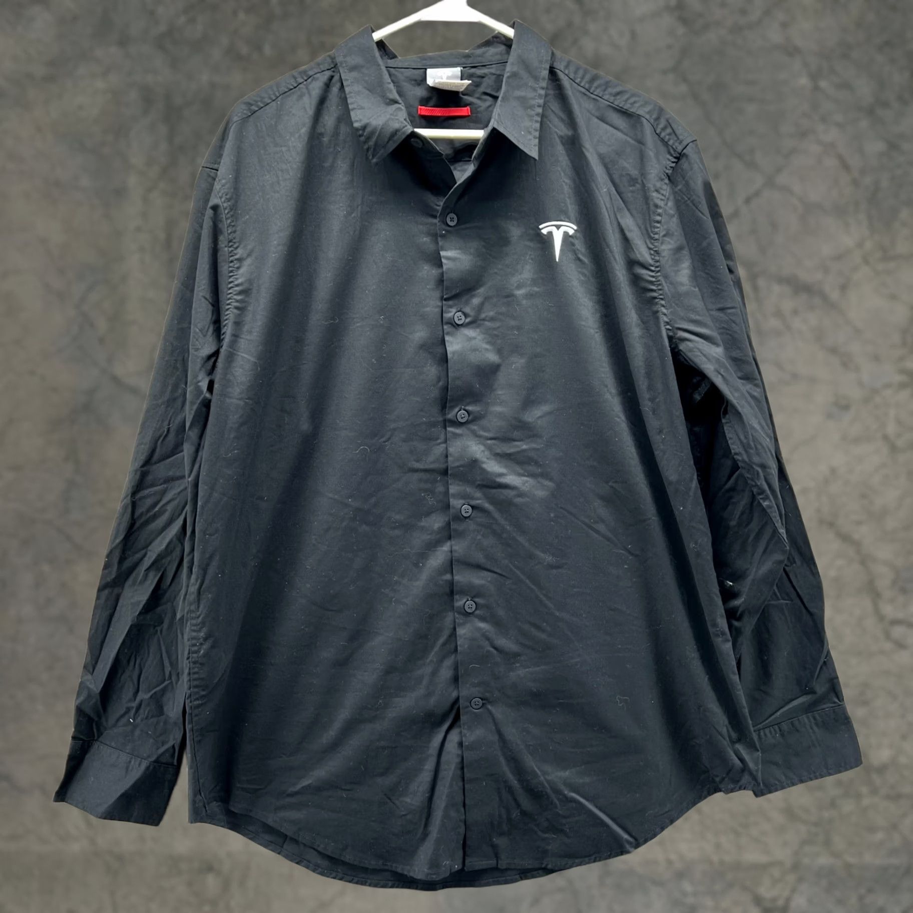Logo 7 Tesla Shirt Mens XL Black Button Down Preppy Embroidery Logo Collared Cotton Size US XL / EU 56 / 4 - 1 Thumbnail