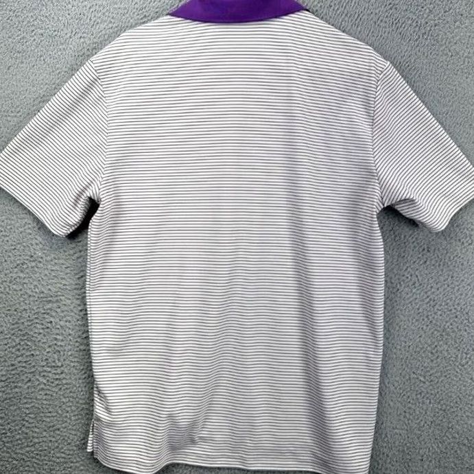 Adidas Adidas Golf Polo Shirt Mens Large Purple White Pinstripe Short Sleeve Casual Lightweight Size US L / EU 52-54 / 3 - 2 Thumbnail