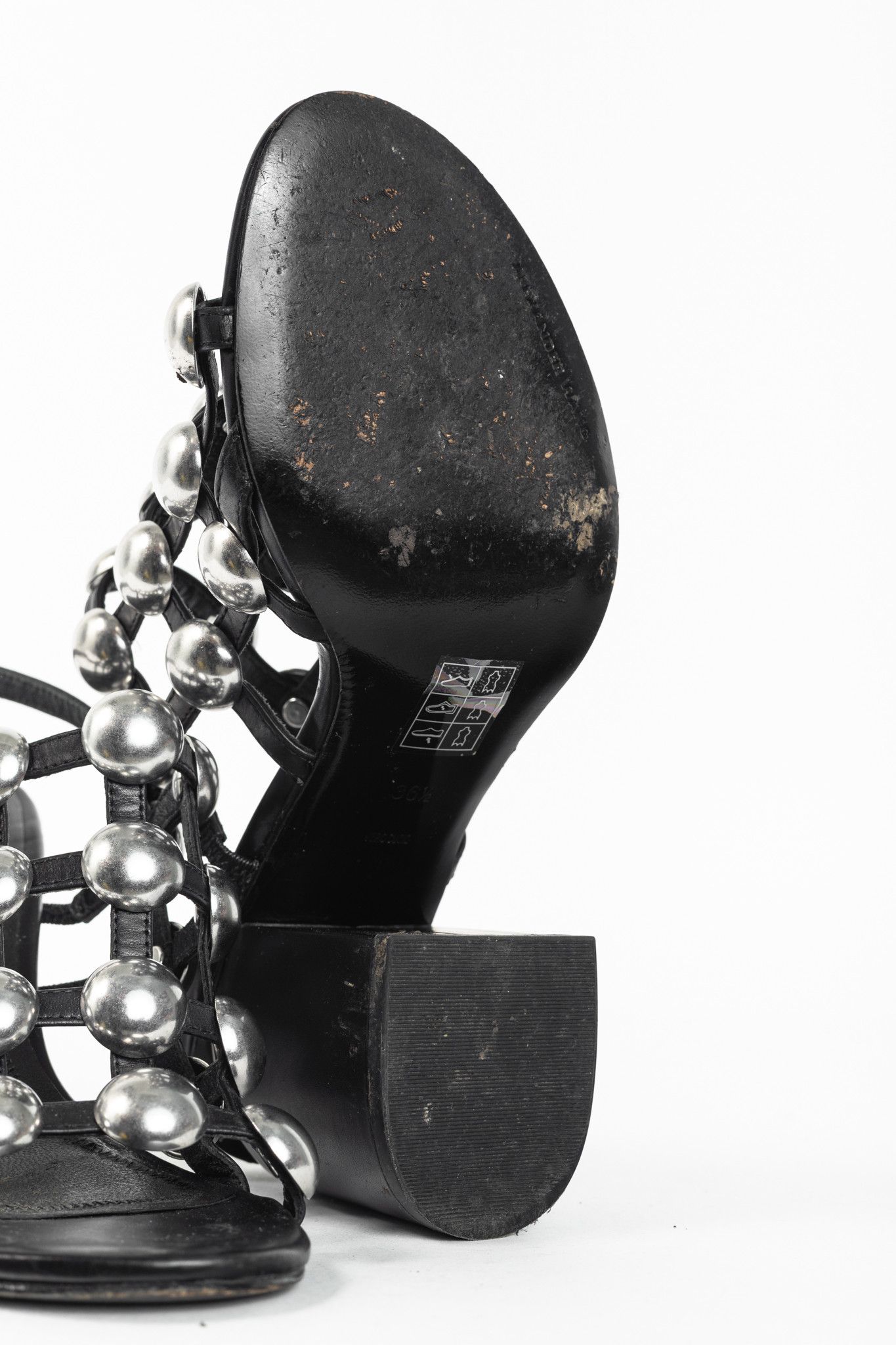 Alexander Wang Alexander Wang Nadia Black Leather Studded-Cage Sandals Size US 6 / IT 36 - 5 Thumbnail
