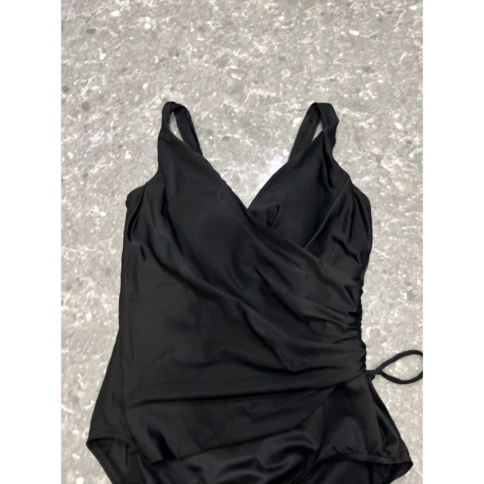 Vintage Miraclesuit One Piece Swimsuit Womens Razzle Dazzle Eclat Black 12 Stretch Size ONE SIZE - 2 Thumbnail
