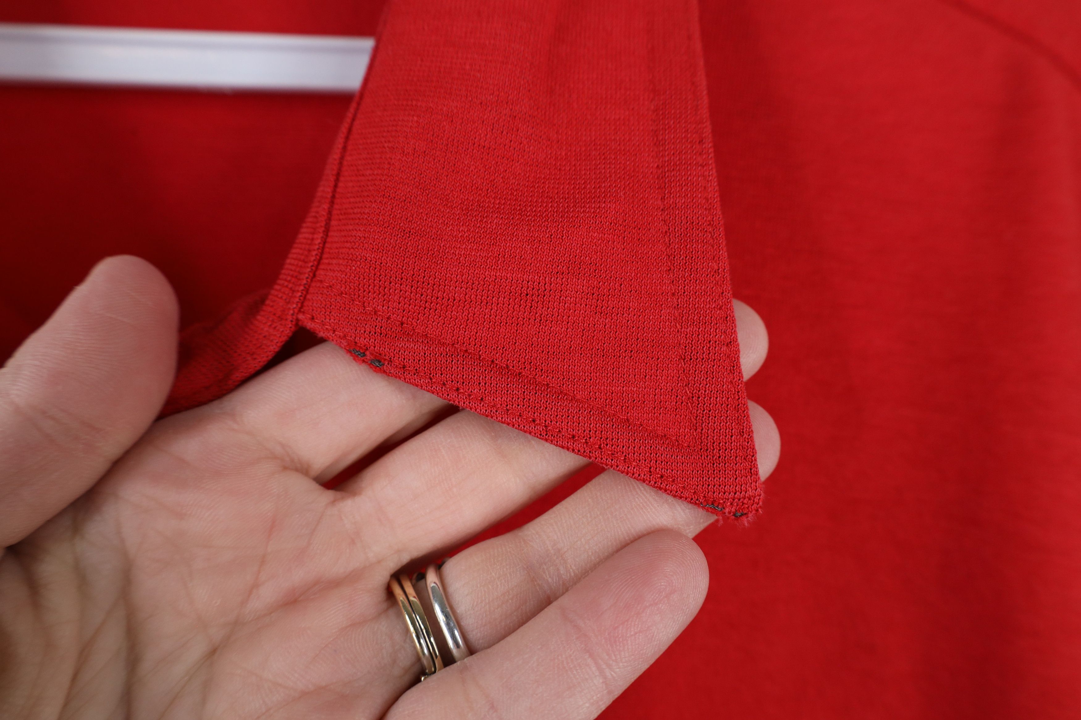 Vintage Vintage 90s Streetwear Blank Knit Collared Polo Shirt Red Size US XL / EU 56 / 4 - 4 Thumbnail