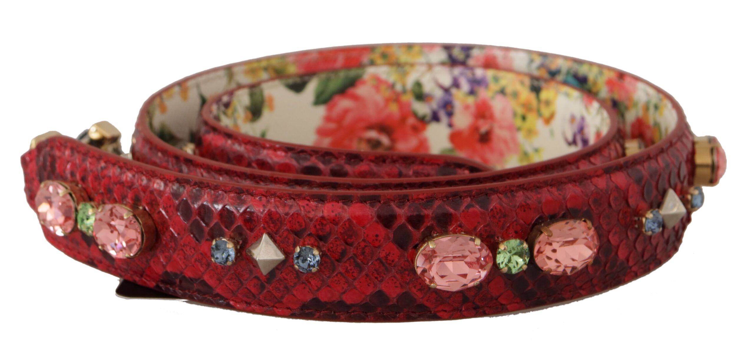 Dolce & Gabbana Elegant Red Python Leather Bag Women's Strap Size ONE SIZE - 1 Thumbnail