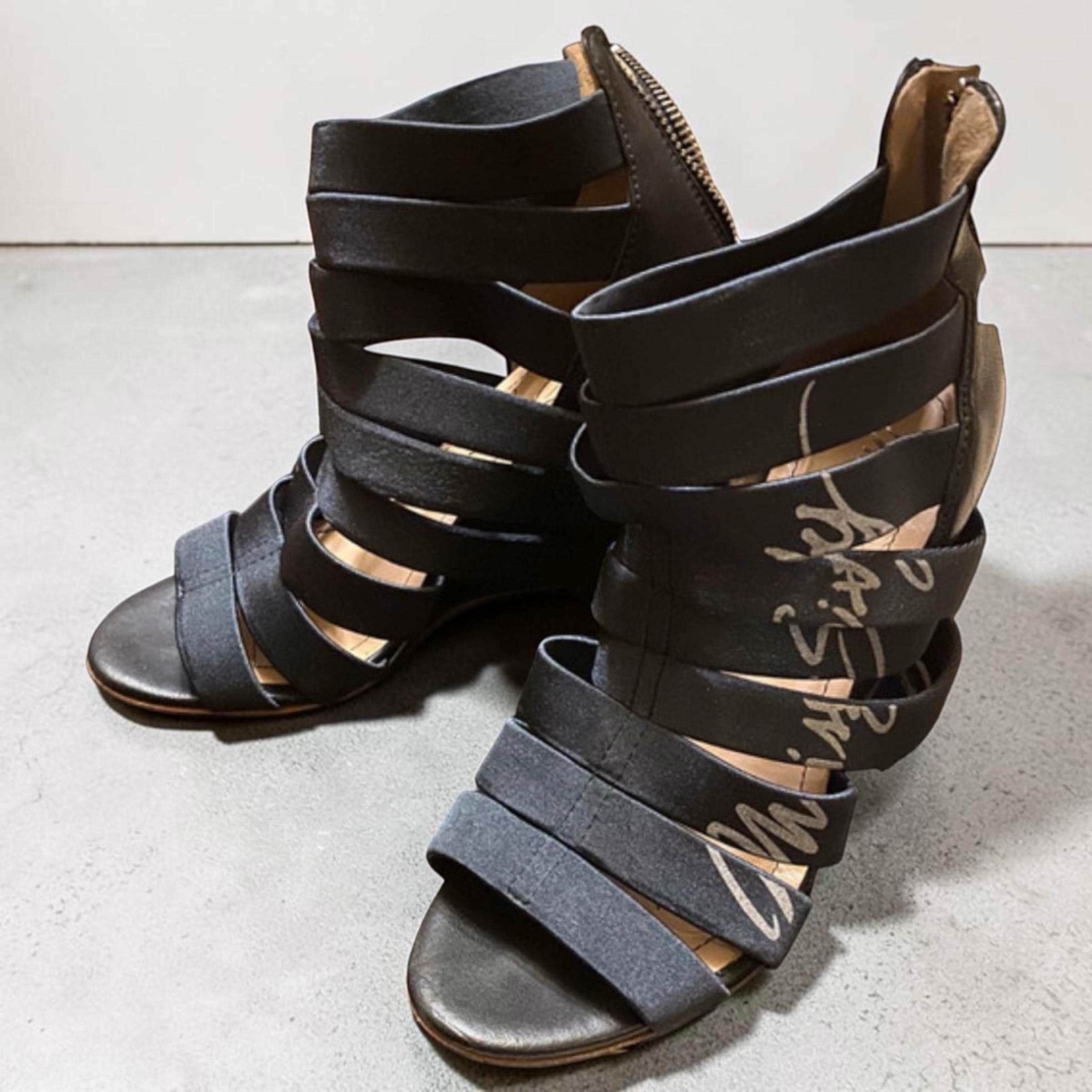 Miss Sixty The Miss Sixty Wedge Heel Leather Shoes Size US 5.5 / IT 35.5 - 2 Thumbnail