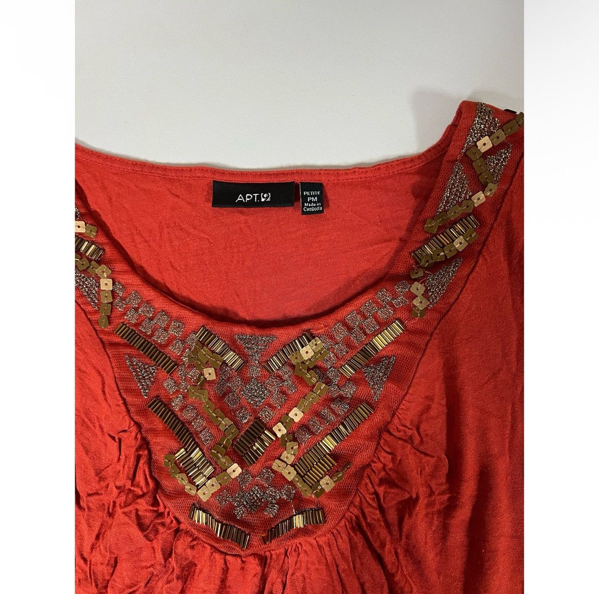Apt. 9 Apt. 9 Beaded Y2K Short Sleeve Shirt Top Blouse Tee Size M ✨ Size M / US 6-8 / IT 42-44 - 3 Thumbnail