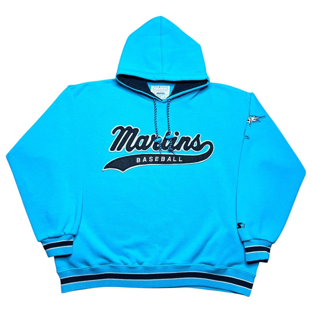 Starter Vintage 1990s MLB Florida Marlins Starter Tailsweep Hoodie Size US L / EU 52-54 / 3 - 1 Thumbnail