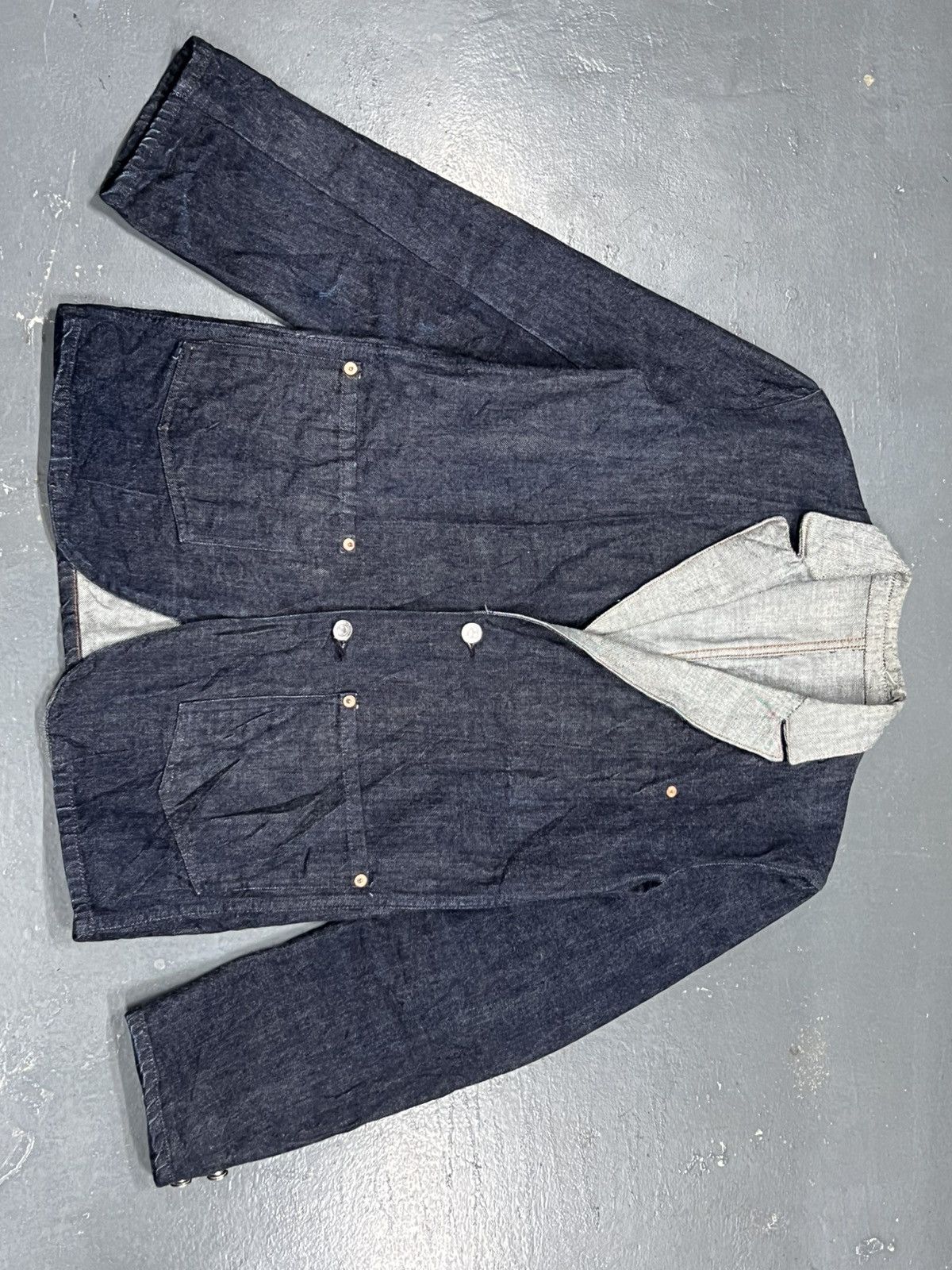 Other Japanese Denim Blazer C.S.F. | Tailored Jacket | Rare Size 38R - 3 Thumbnail