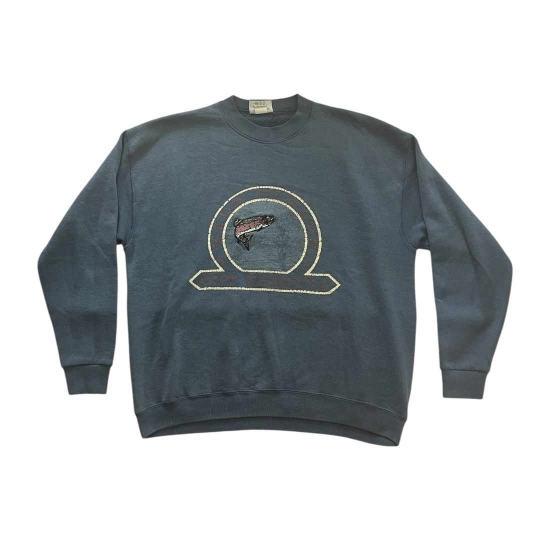 Lee × Vintage VINTAGE Wild Rivers Fly Fishing Lee Sport Sweatshirt Size US L / EU 52-54 / 3 - 1 Thumbnail