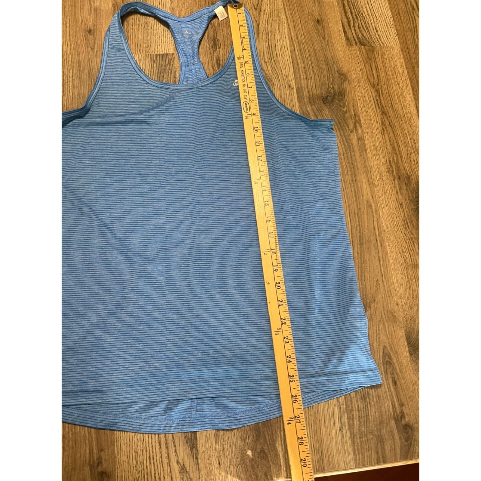 Logo 7 adidas Shirt Women's Large Blue Striped Athletic Top Tank Size L / US 10 / IT 46 - 4 Thumbnail
