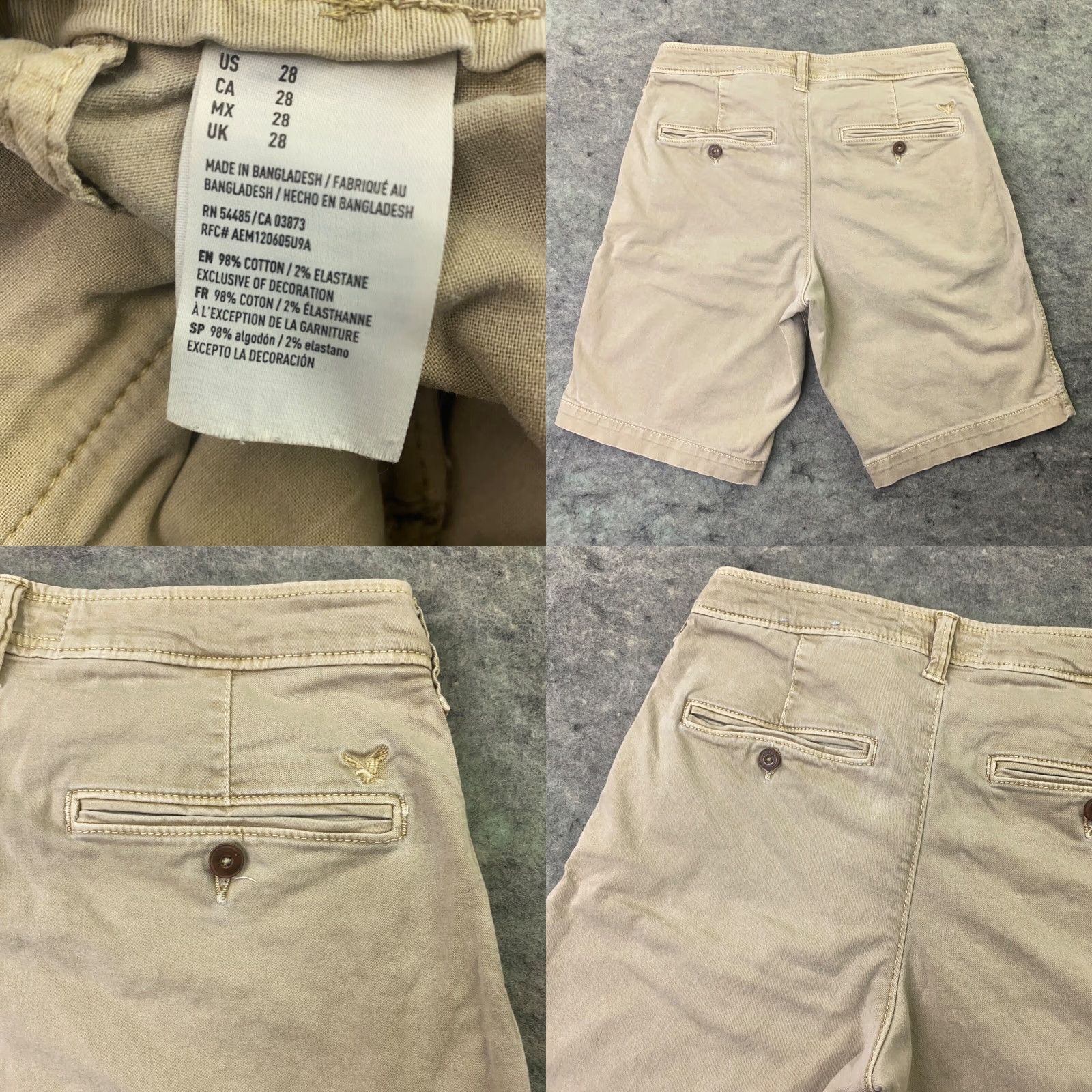 American Eagle Outfitters VINTAGE American Eagle Mens Shorts 28 Khaki Classic Fit Extreme Flex Chino Size US 28 / EU 44 - 8 Thumbnail