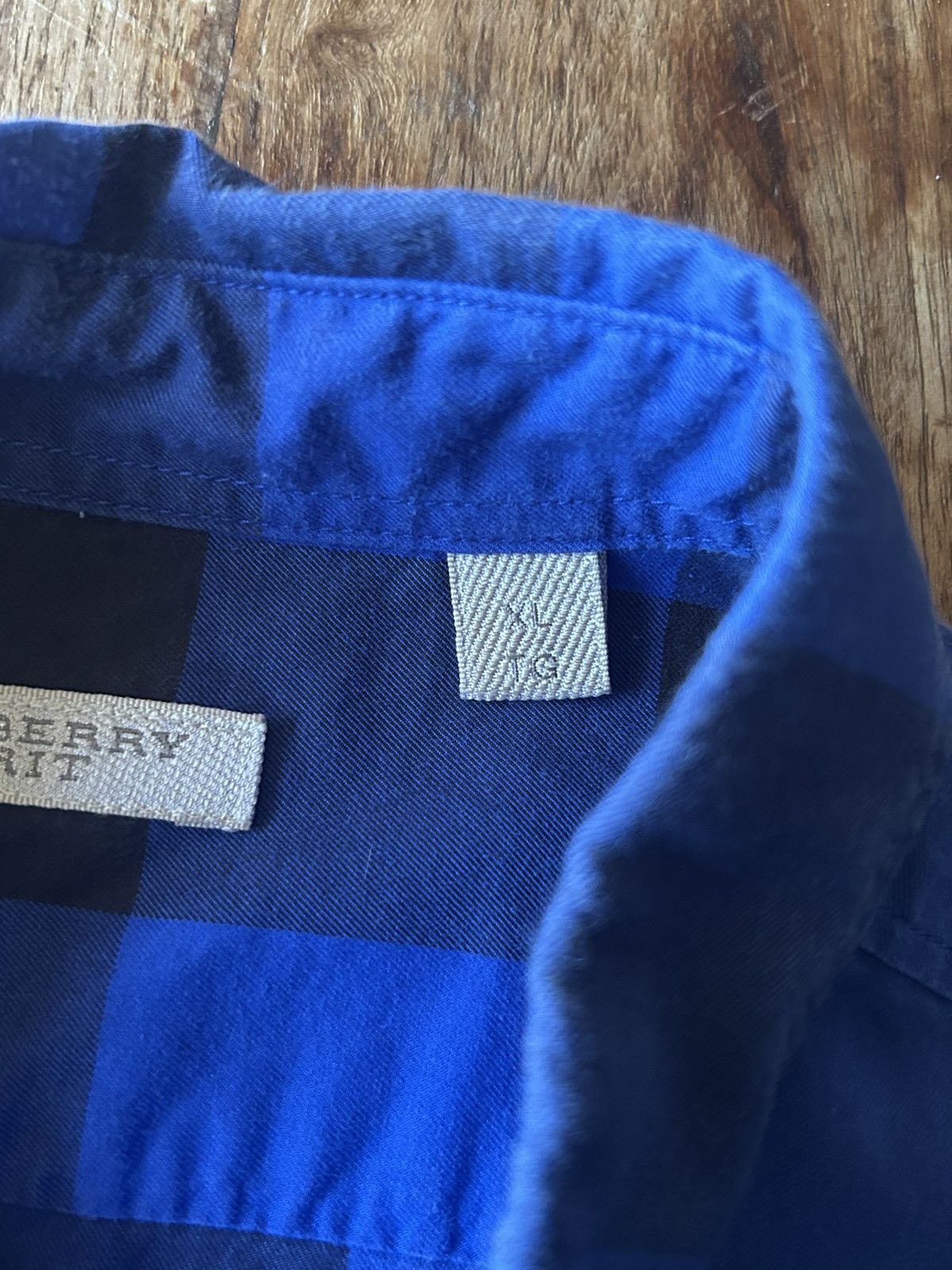 Burberry 2010s Burberry Brit Blue Checkered Shirt Size US XL / EU 56 / 4 - 4 Thumbnail