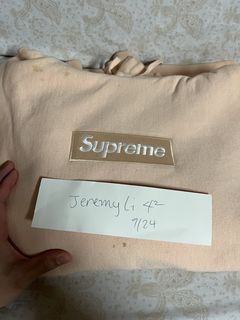 Supreme box discount logo hoodie peach