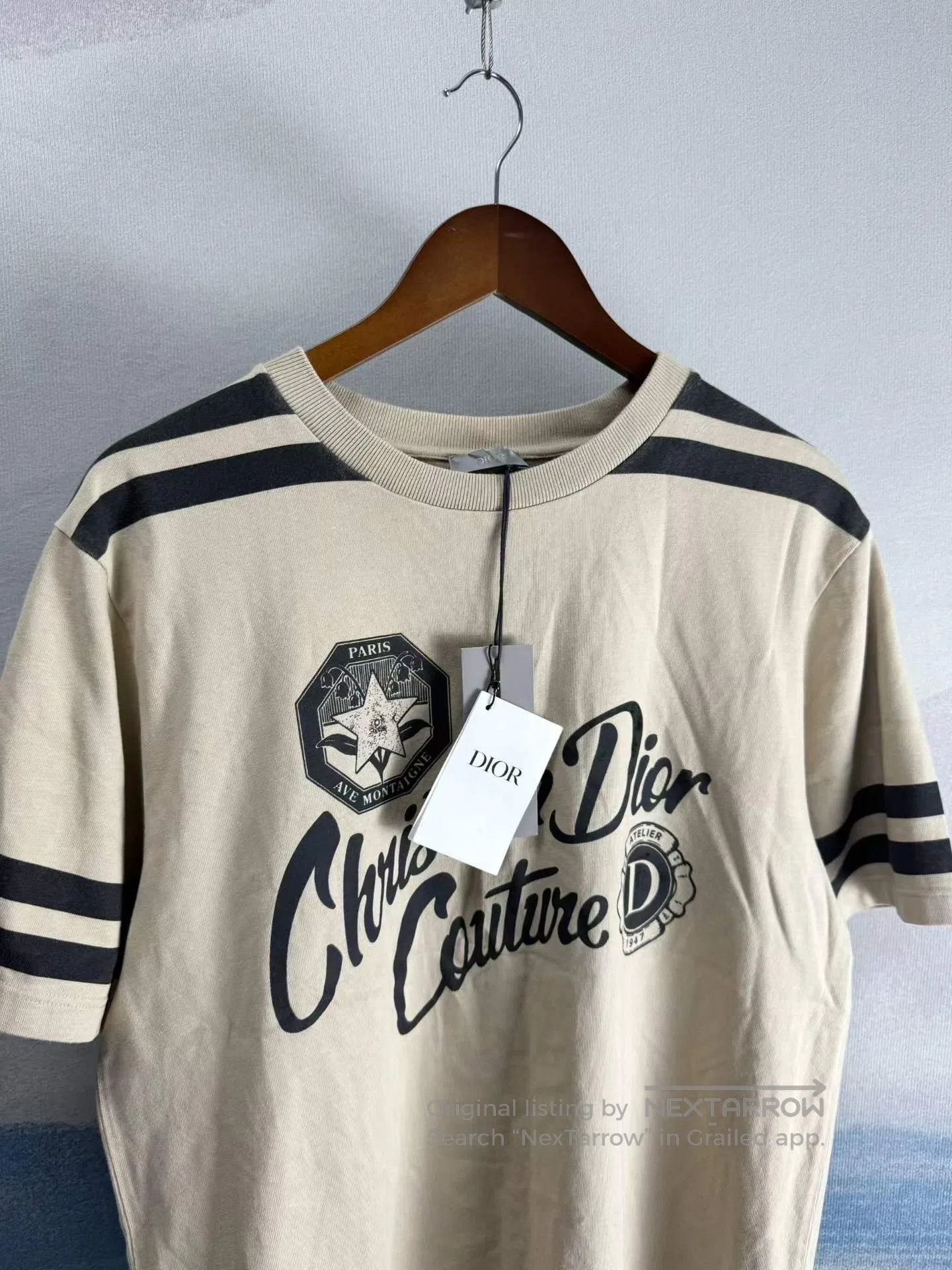 Dior Dior Khaki Velvet Lettering Back Short Sleeve| Size US L / EU 52-54 / 3 - 2 Thumbnail