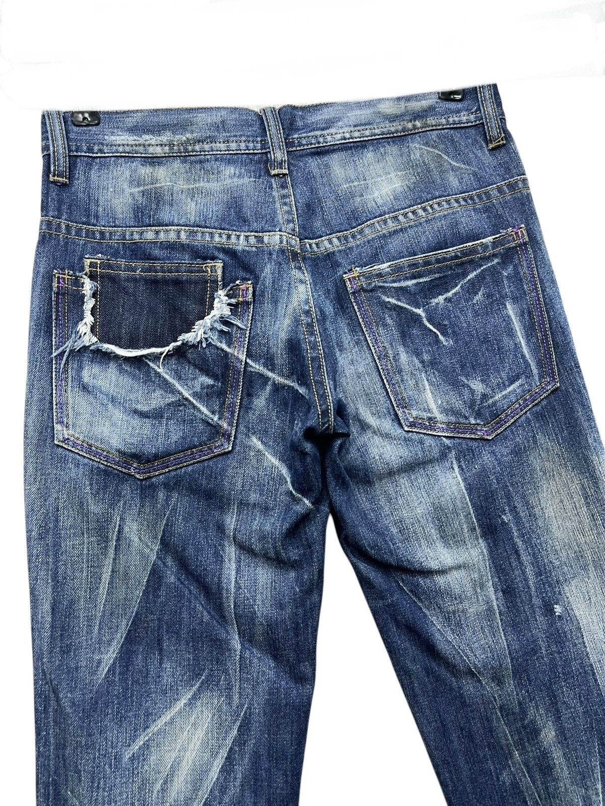 Midnight Studios Midas Machiavel Japan Distressed Flare Denim Y2K Rare Size US 29 - 7 Thumbnail