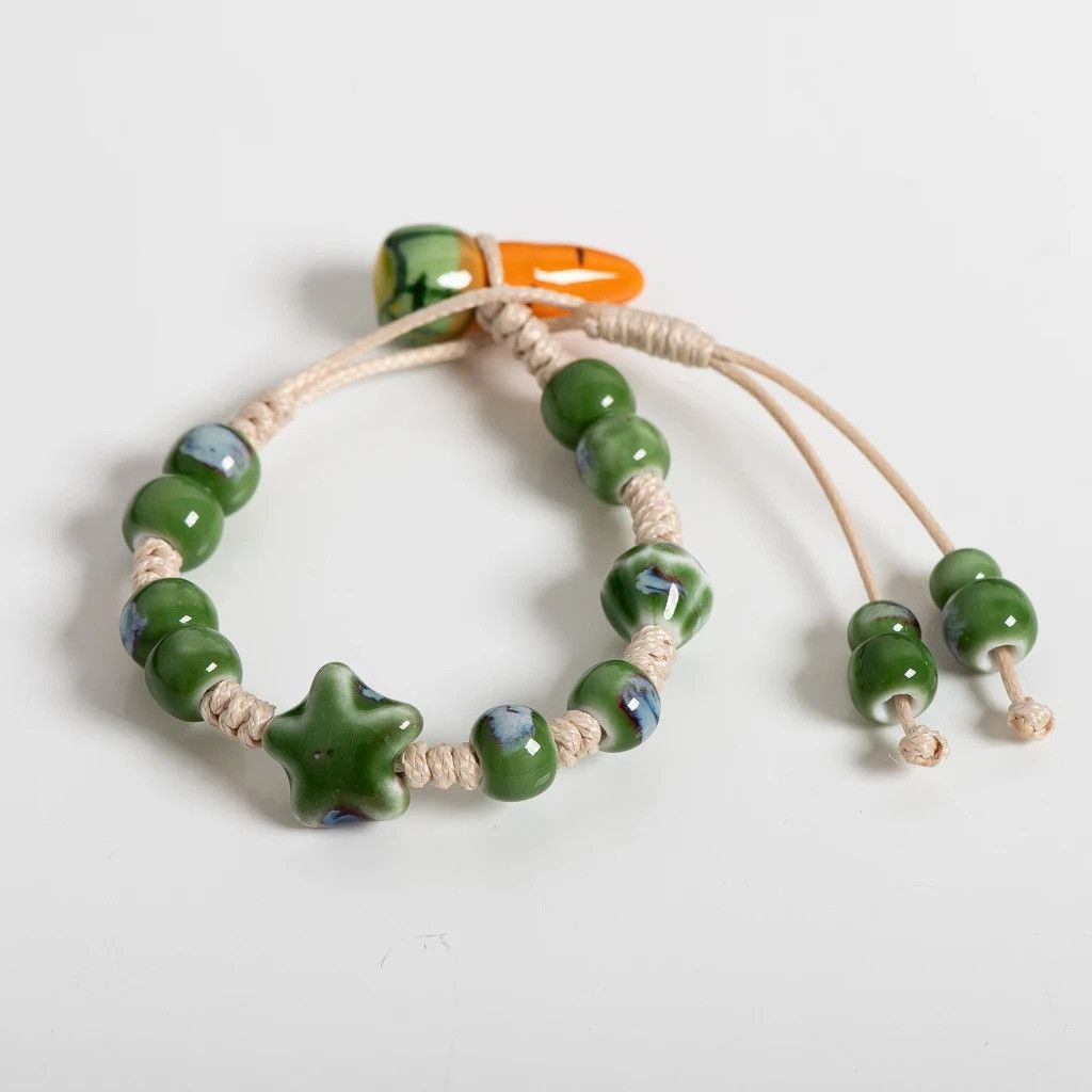 Handmade Star Charm Ceramic Bracelet Jewelry Gift For Her Size ONE SIZE - 2 Thumbnail