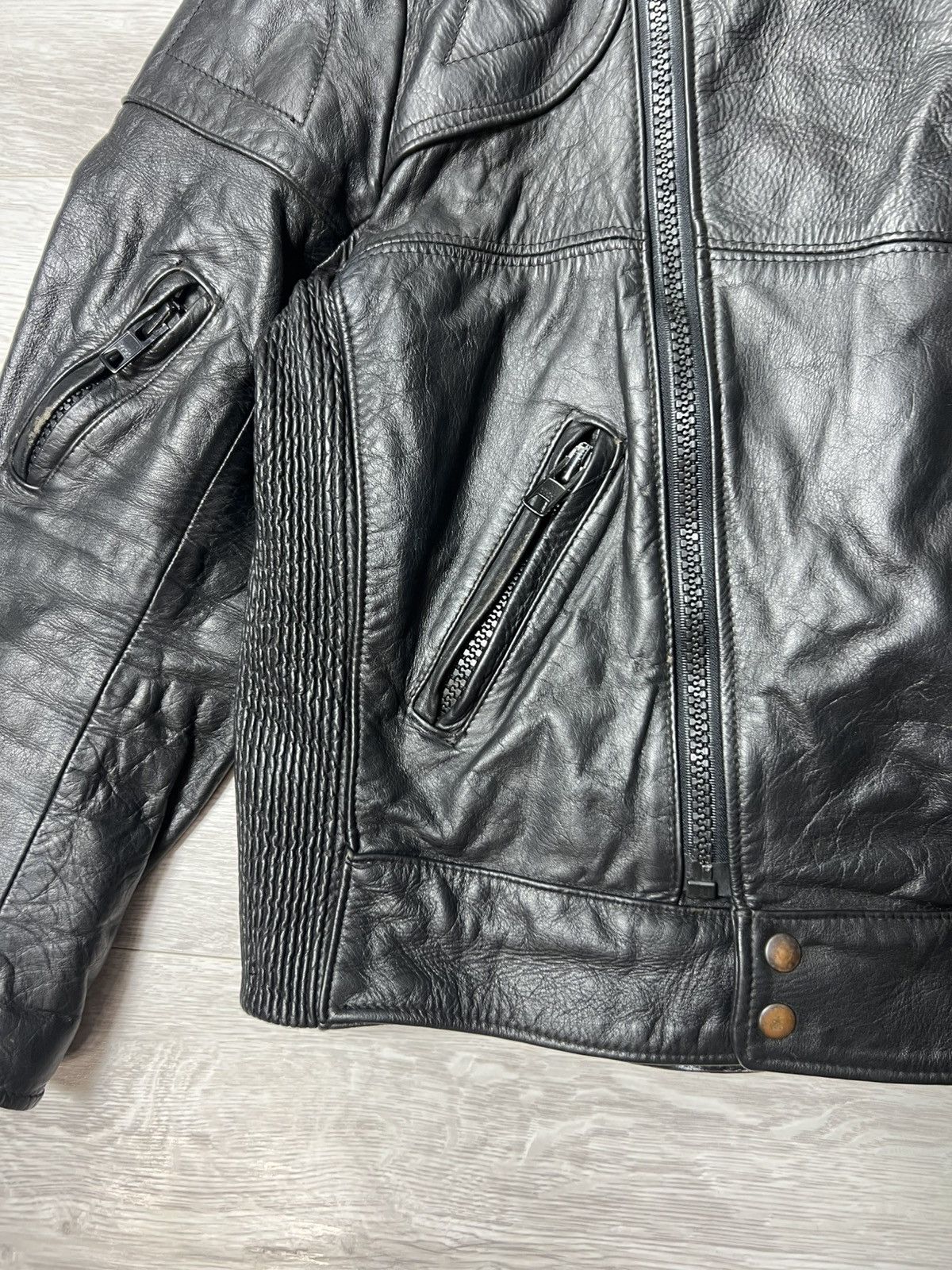 Genuine Leather Vintage Heavyweight Biker Motorcycle Leather Jacket Racing Size US M / EU 48-50 / 2 - 6 Thumbnail