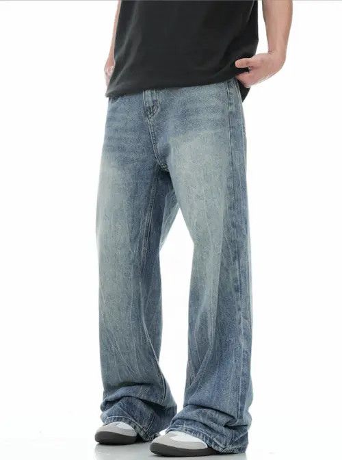 VIBE American washed cleanfit all-match flared high street jeans Size US 32 / EU 48 - 6 Thumbnail