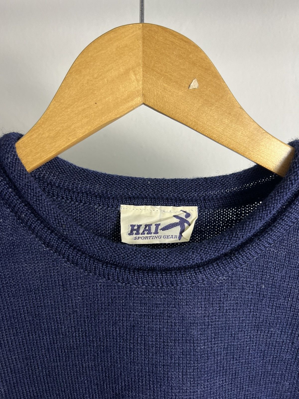 Hai Sporting Gear × Issey Miyake × Japanese Brand Vintage Hai Sporting Gear Knit Sweater Big Design Size US M / EU 48-50 / 2 - 3 Thumbnail