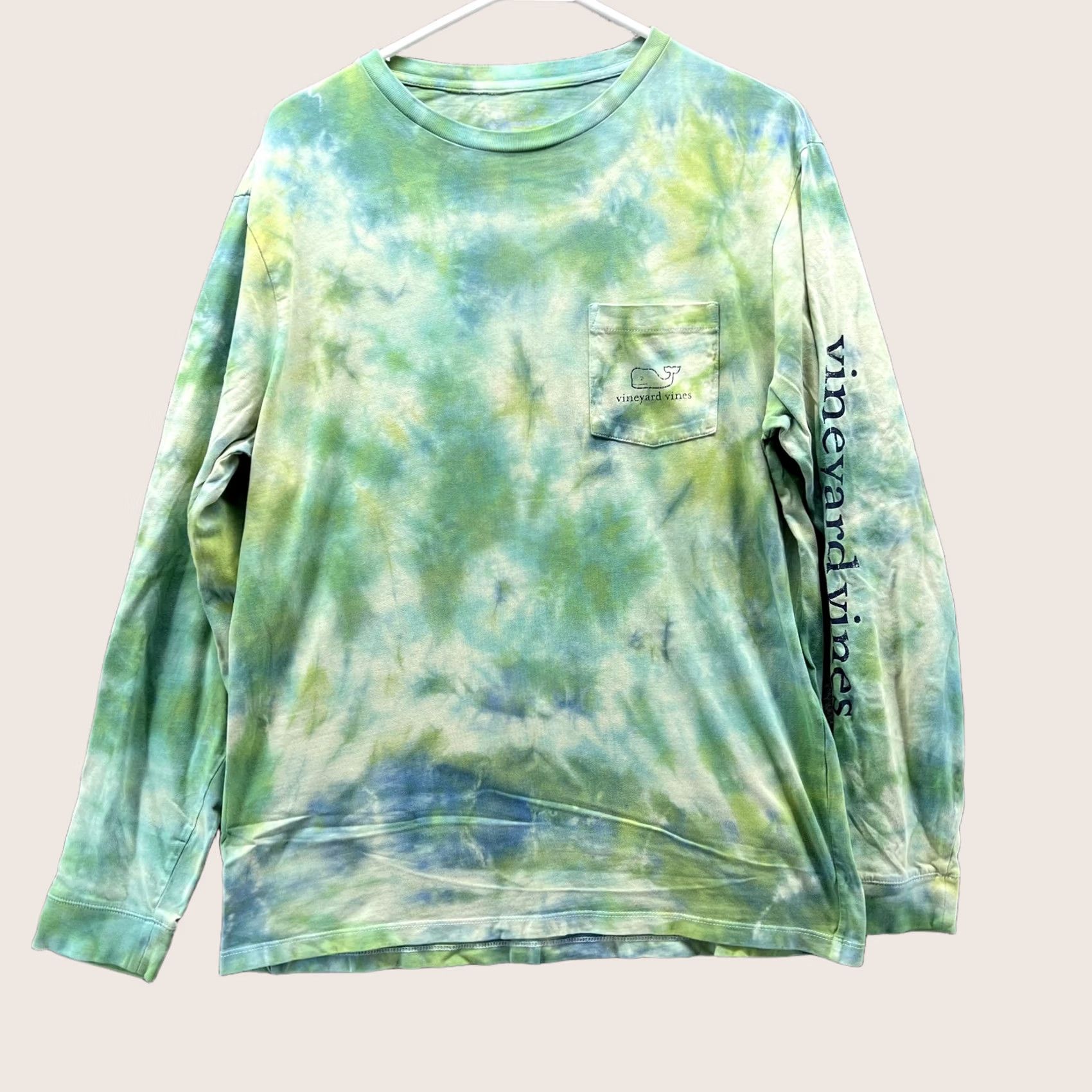 Vineyard Vines VINEYARD VINES Shirt Mens M Green Tie Dye Whale Pocket Long Sleeve Graphic Size US M / EU 48-50 / 2 - 1 Thumbnail