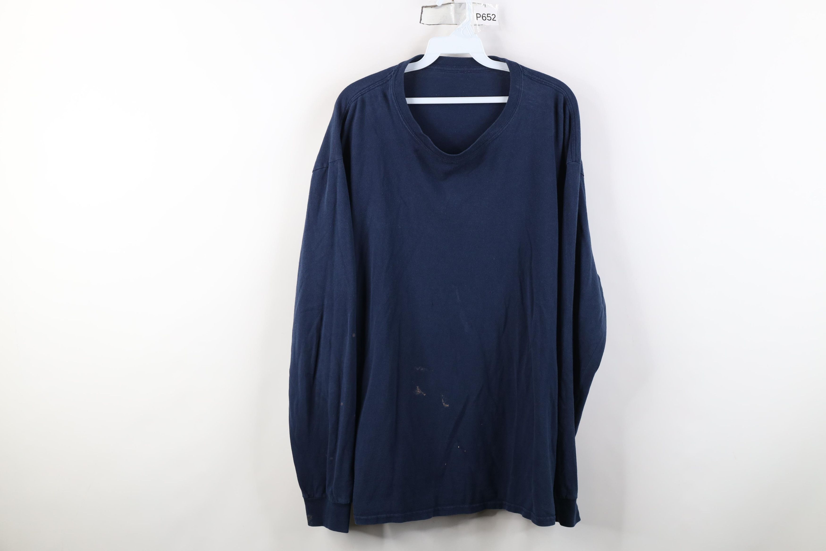 Vintage Vintage 90s Y2K Streetwear Blank Cotton Long Sleeve T-Shirt Size US XL / EU 56 / 4 - 1 Thumbnail