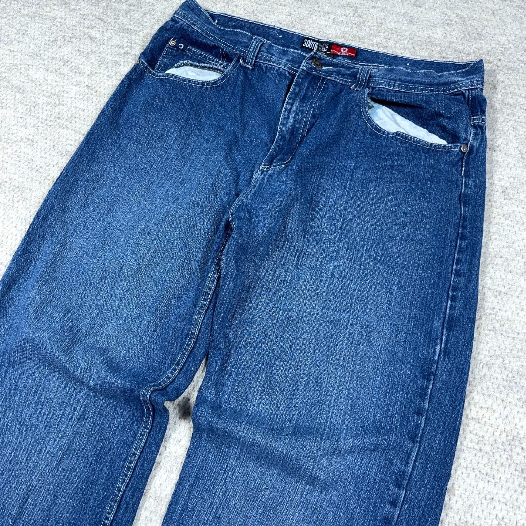 Southpole VINTAGE Southpole Jeans Men 36x30 Baggy Loose Fit Med Wash Denim Blue 5-Pocket Grunge Work American Classic Shirt? Size US 36 / EU 52 - 6 Thumbnail