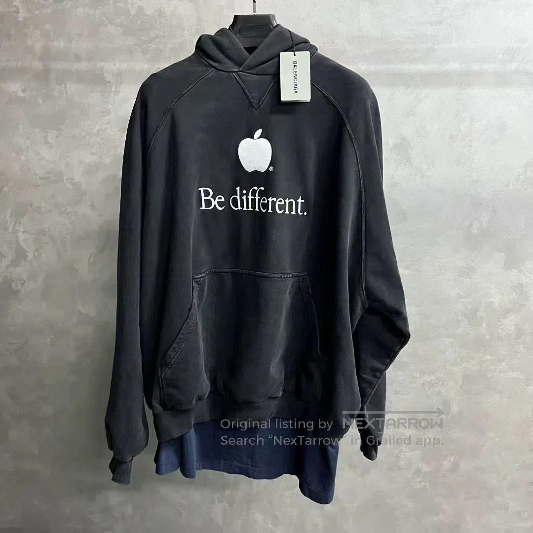 Balenciaga Balenciaga Black Logo Print Pullover Hoodie. Size US S / EU 44-46 / 1 - 1 Thumbnail